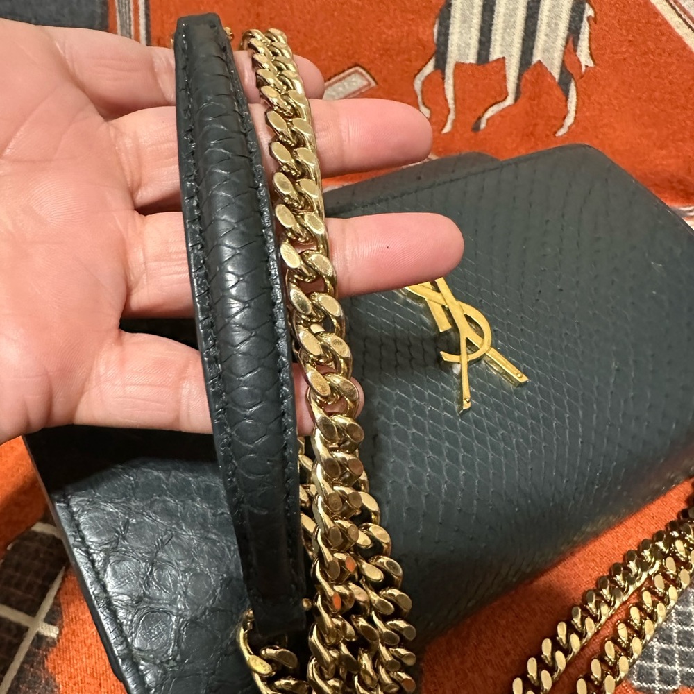 YVES SAINT LAURENT ❤️🌟 DEEP GREEN MEDIUM PYTHON … - image 7